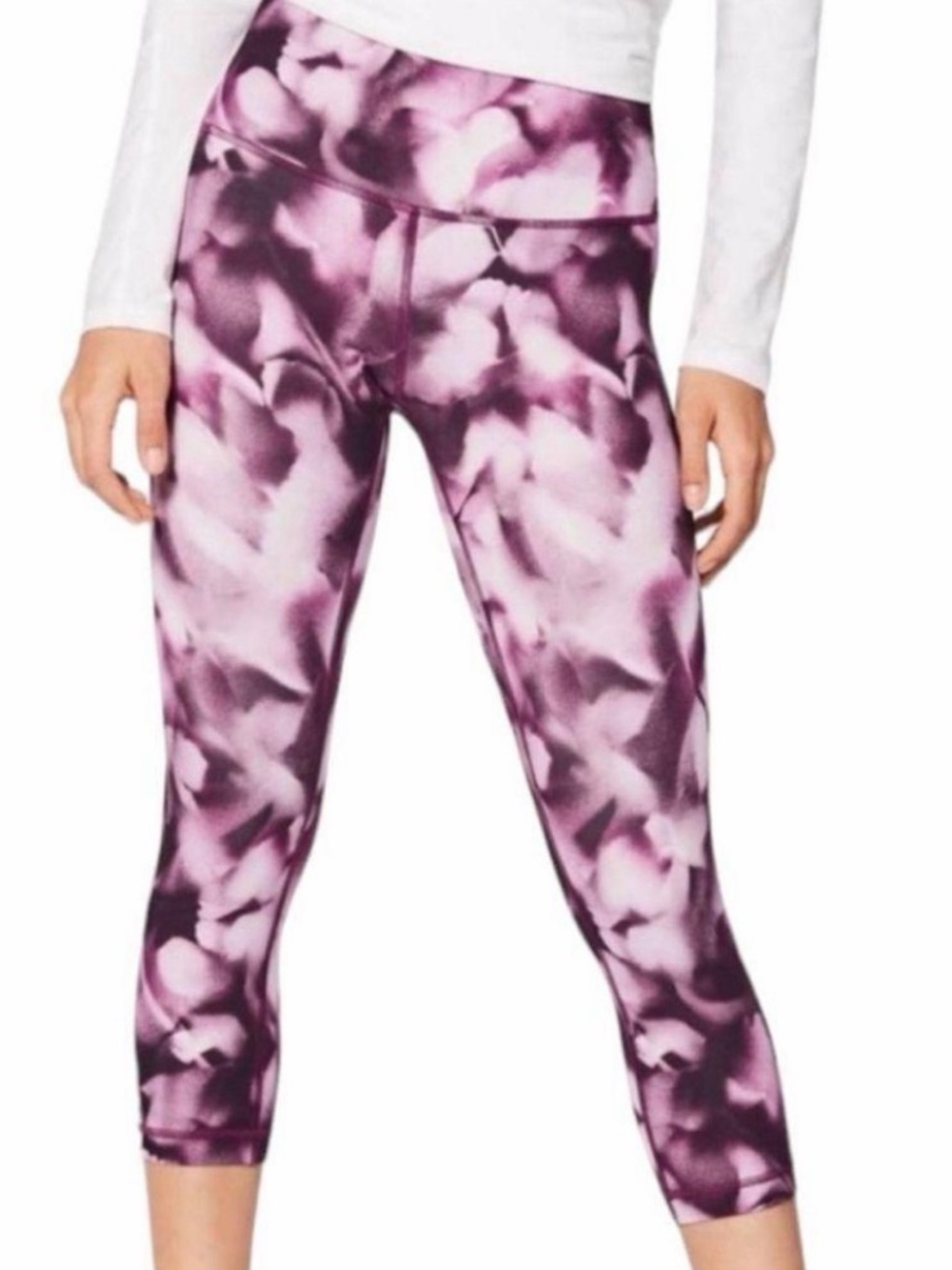 LULULEMON Wunder Under Crop Leggings Blush Blossom Size 4‎